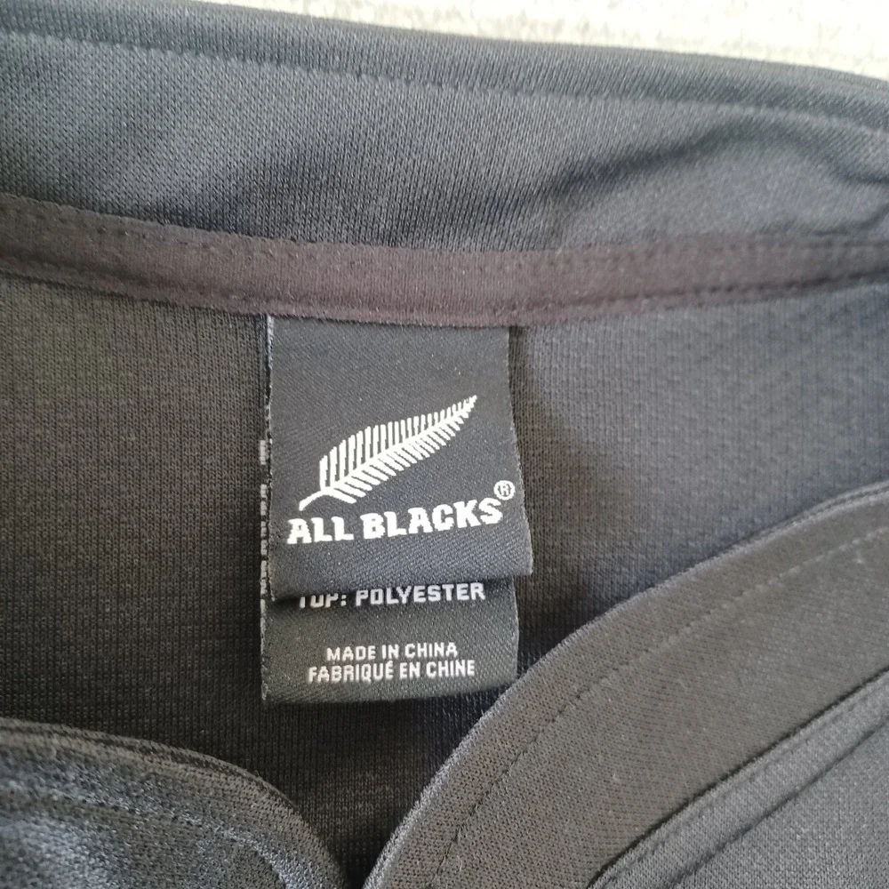 All Blacks New Zealand Adidas Rugby Jersey Men M Black Short Sleeve Stretch 2007